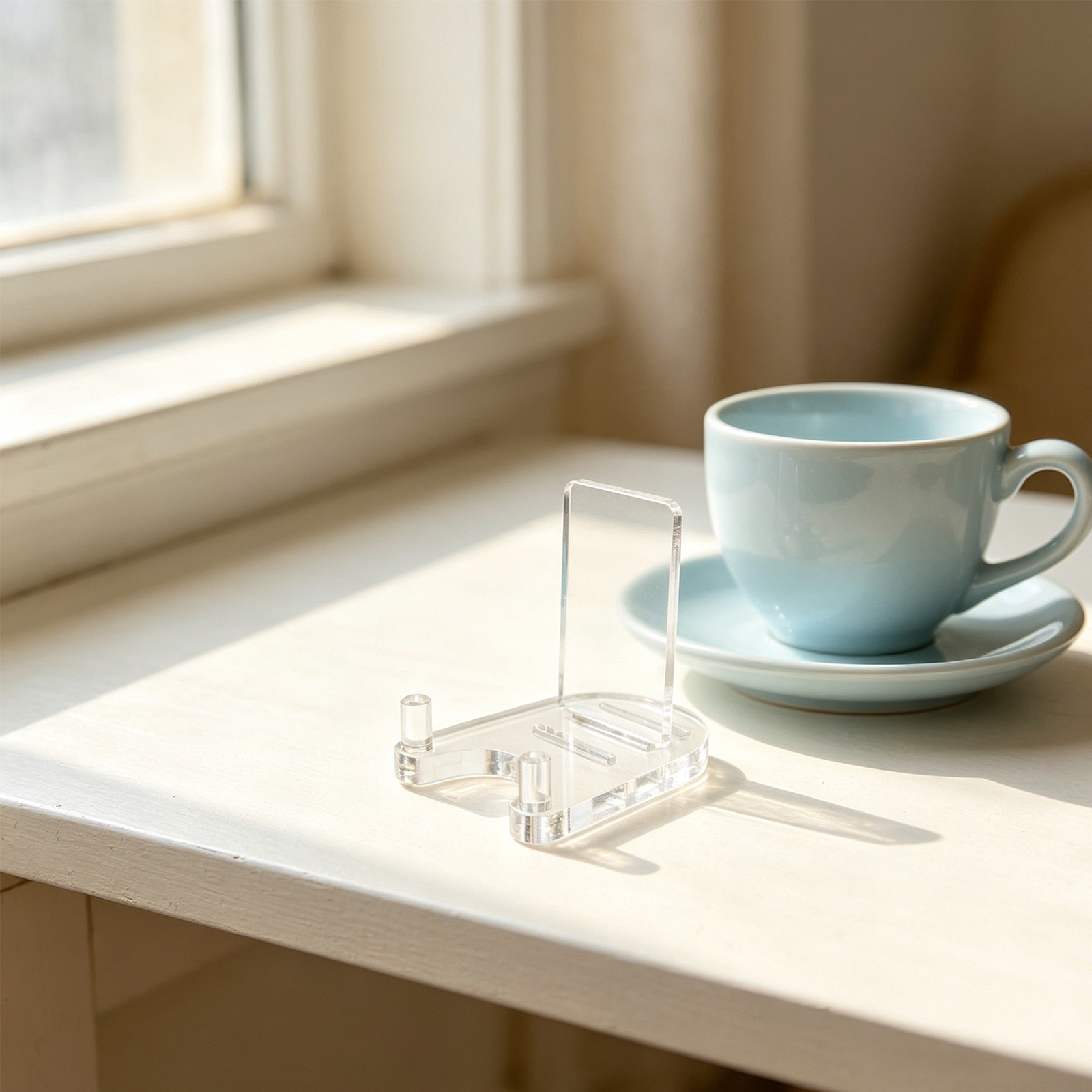Clear Acrylic Book Stand Holder - Penyangga Piring Akrilik Transparan, Tinggi 5