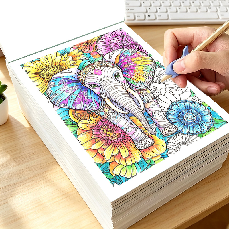 Adult Coloring Book Stress Relief - Buku Mewarnai Hewan untuk Dewasa, dengan