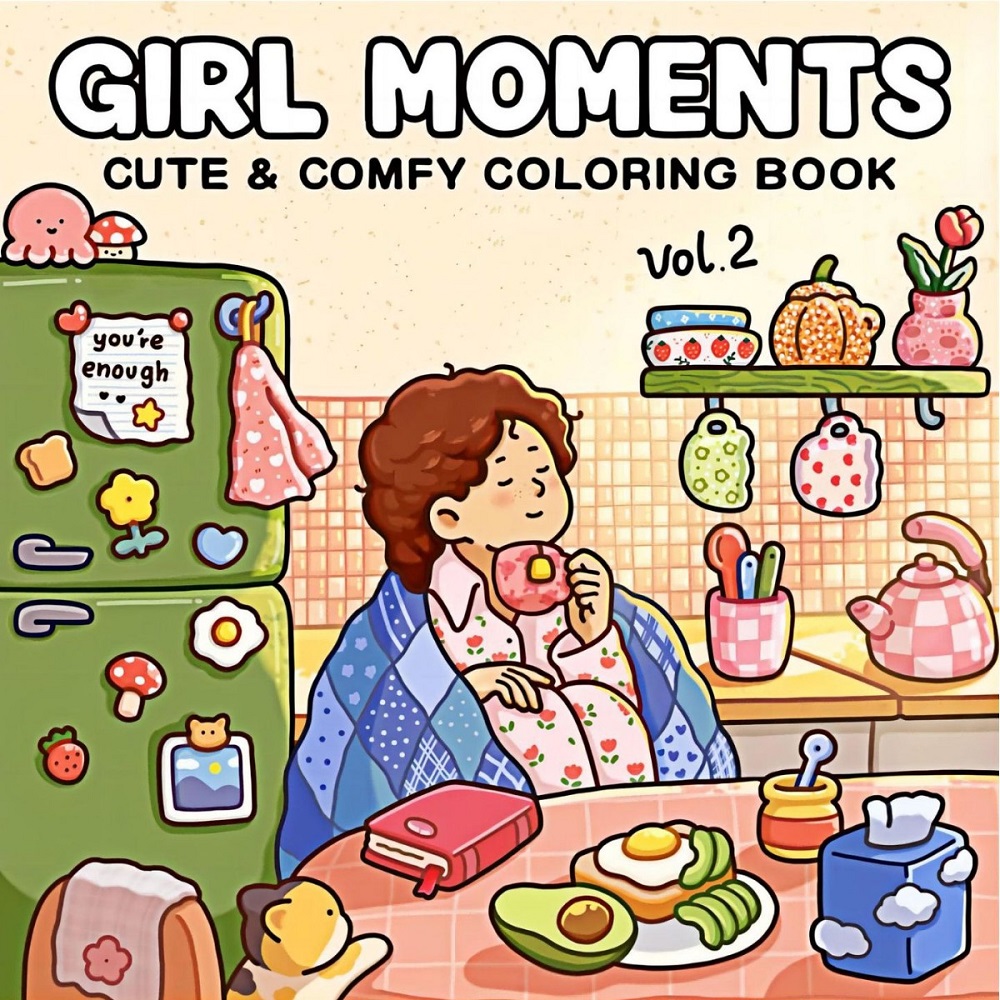 Girl Moments Buku Mewarnai Luc - Adult Coloring Book Stress Relief ulasan dan harga