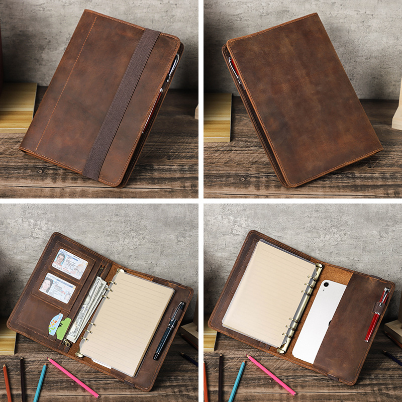 Sampul Notebook A5 Kulit Kuda  - Vintage Leather Journal Notebook ulasan dan harga