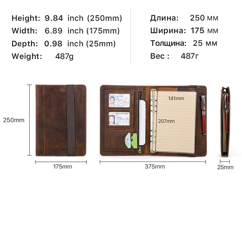 Sampul Notebook A5 Kulit Kuda  - Vintage Leather Journal Notebook ulasan dan harga