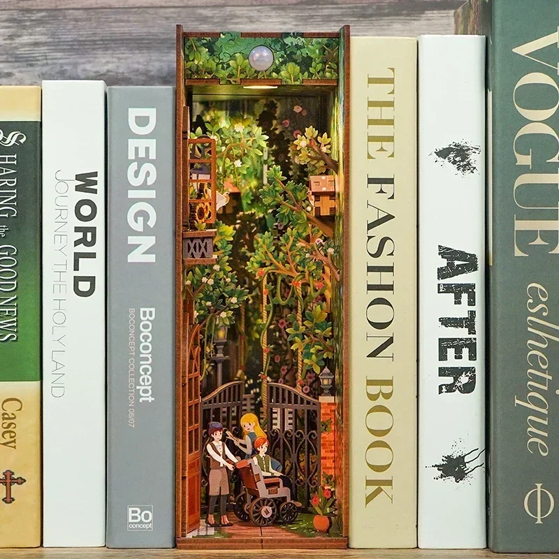Kit Rak Buku Miniatur DIY dari - Diy Wooden Book Nook Kit Shelf Insert ulasan dan harga